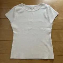 H&M ファインニットTシャツ　クリーム　S