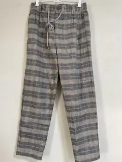 revertical 新品 チェック スラックス テーパードパンツ GRY M