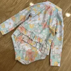 レトロ花柄　スイムウェア　水着　80