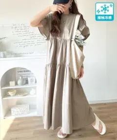 classicalelf ドッキング袖フリルティアードオーバーサイズワンピ