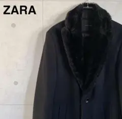 ZARA MAN ファーコート　チェスターコート　Lサイズ
