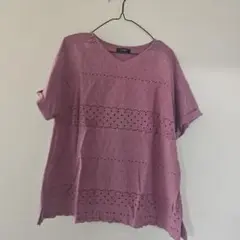 Belluna パープル 半袖 VネックシャツLLサイズ