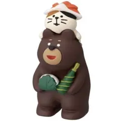 新品未使用 デコレ コンコンブル 熊とおんぶ子猫 ねこ くま 五月人形 かわいい