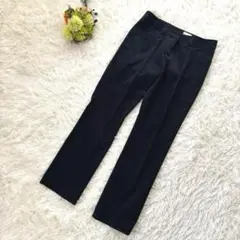アエル　スラックス　(38)　オンワード　黒　センタープレス　カジュアル　無地