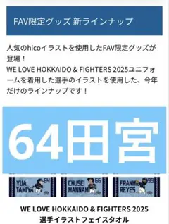 WE LOVE HOKKAIDO & FIGHTERS 2025 タオル　田宮