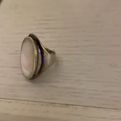 アンティークシルバー925白蝶貝リング