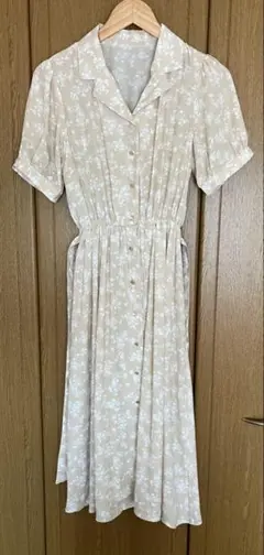 INGNI 花柄半袖シャツワンピース ベージュ