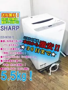 SHARP シャープ 2018年製 洗濯機 ES-GE5B-T 2018年製SHARP(シャープ)の5.5kg全自動洗濯機「ES-GE5B」をご