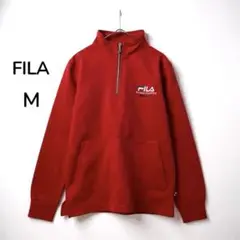 FILA スウェット スポーツウェア M 刺繍ロゴ 赤 長袖 レディース
