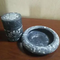 灰皿 石製 煙草 タバコ入れ