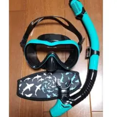 新品 シュノーケルセット グリーン マスクストラップカバー付き 男女兼用