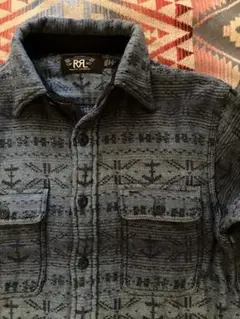 【傑作美品】RRL ダブルアールエル ジャガード ワーク シャツ XS ポロ