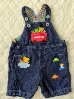 mikiHOUSE デニムロンパース 車刺繍　ミキハウス