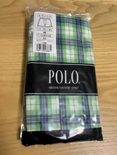 POLO グンゼ　トランクス Mサイズ　1枚　チェック　綿100% 緑系カラー