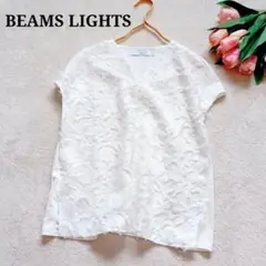 極美品✨BEAMS LIGHTS ジャガード フレンチスリーブ プルオーバー M