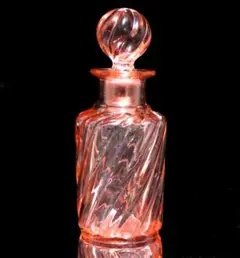 オールド・バカラ 1900年頃 バンブー レアカラー 桃色 香水瓶 13cm