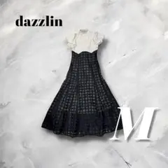 dazzlin シアーチェックコルセットワンピース　M