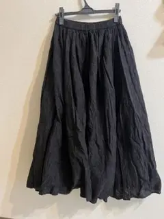 最終値下げ！ ADAMET ROPÉ ブラック刺繍ロングスカート サイズF