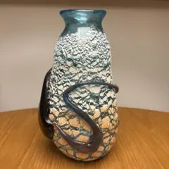 骨董　工芸ガラス　現代の名工　稲嶺盛吉　撓み　灰緑色　泡ガラス　初期　花器　花瓶 2025年最新】稲嶺盛吉 花瓶の人気アイテム - メルカリ