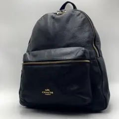 美品✨ コーチ リュック チャーリー マザーズバッグ 大容量 ブラック レザー