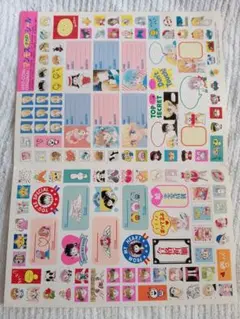 昔の付録 少女コミック キャラクターシール A4サイズ