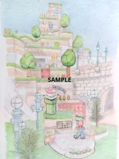 色鉛筆画　原画　大阪　2（ユニバーサル・スタジオ・ジャパン）　ALL手書き