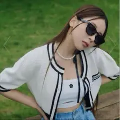 LILY BROWN×MARY QUANT クロップドニットカーディガン