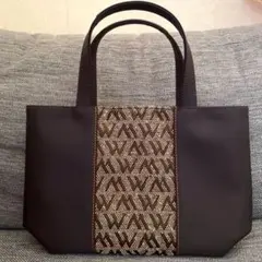 美品 WAKO 銀座和光 Wモノグラム ナイロン×キャンバス ミニトートバッグ