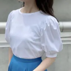 m-premier ロイヤルクールパフスリーブカットソー