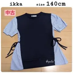 【中古】ikka イッカ 半袖 ストライプ 140cm