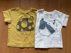 ベビーTシャツ 2枚セット パンダとキノコ　80