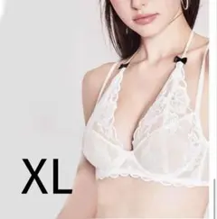 セクシーランジェリー 下着2943ホワイトM レース リボン ブラジャーショーツ