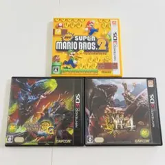 ニンテンドー3DSソフト4本セット★マリオ・MH3G・MH4