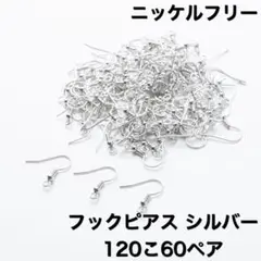 ニッケルフリー フックピアス　シルバー　120こ60ペア　ピアス　素材
