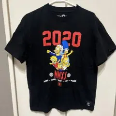 美品 L 黒 Tシャツ 刺繍 ザシンプソンズ × シークレットベース ×アトモス THE SIMPSONS x SECRET BASE x atmos BART X-RAY TEE (Black