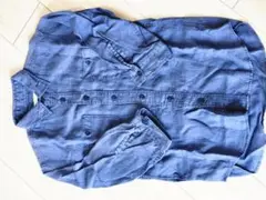 【中古】JOURNAL STANDARD ネイビー　紺　麻100%　シャツ