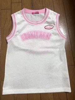 RONI メッシュタンクトップ ユニフォーム 白✖️ピンク　140サイズ