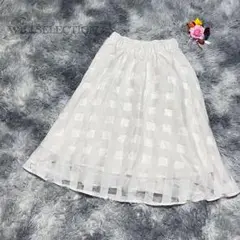ウィルセレクション　フレアスカート チェック柄　ウエストゴム　M相当　ガーリー