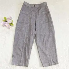 【ジャンニロジュディチェ】 リネン混サルエルパンツ クロップドパンツ L 綿麻
