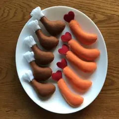 ②フライドチキン、エビフライ　おままごとフェルト