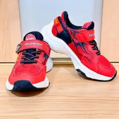 使用少【ムーンスター】スキルシューター スニーカー 18.5cm 足幅広め 赤