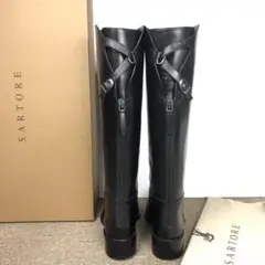 36 SARTORE シングルベルト ロングブーツ 黒 サルトル 23