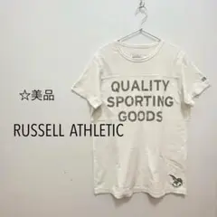 ＊ 美品 ラッセル アスレティック 半袖 Tシャツ ホワイト 刺繍ロゴ
