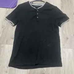 Banana Republic ブラック ヘンリーネックポロシャツ　M