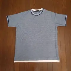 Books Point 青系ストライプ Tシャツ LL
