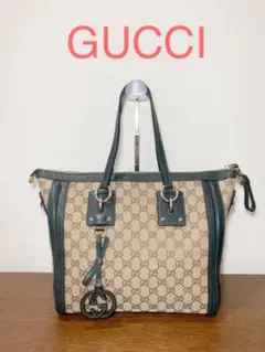 GUCCI グッチ ショルダーバッグ ハンドバッグGGキャンバス ロゴチャーム