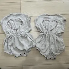 BEBE LIEBE ハートロンパース　2枚セット　双子