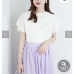 ポンチ刺繍ロゴ入りフレンチスリーブ