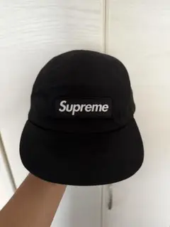 supreme waxed cotton camp cap "Black"