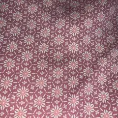 正絹 約35×105 桃ピンク系にオフ白の小花　花尽くし　くすみピンク
